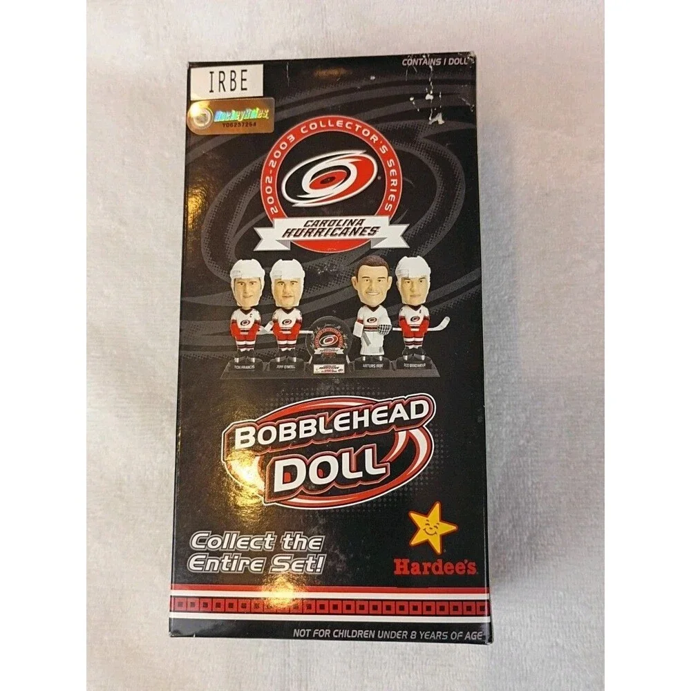 vtg Carolina Hurricanes Arturs Irbe Bobblehead Hardees  NEW OPEN BOX
